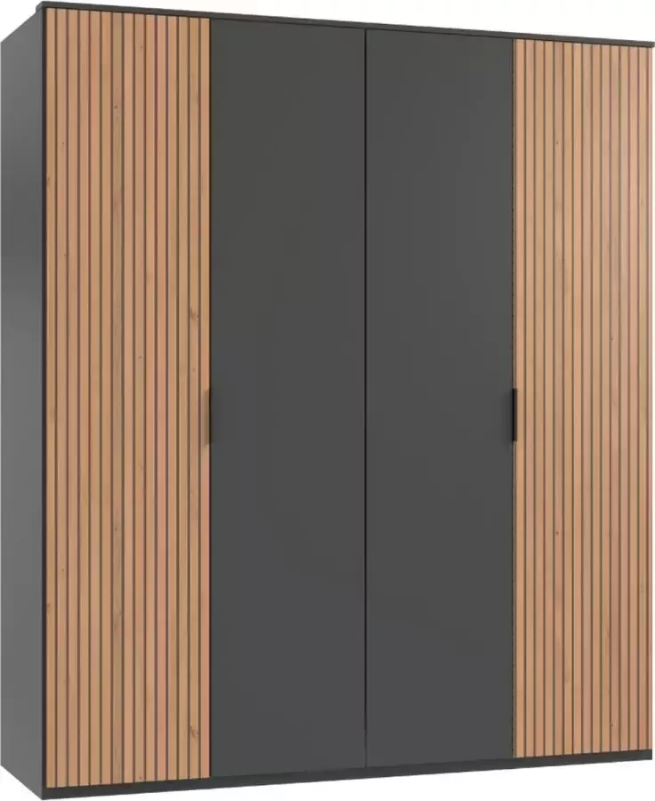 Woonexpress Kledingkast Veghel Meubelplaat Grijs 180 x 210 x 58 cm (BxHxD)