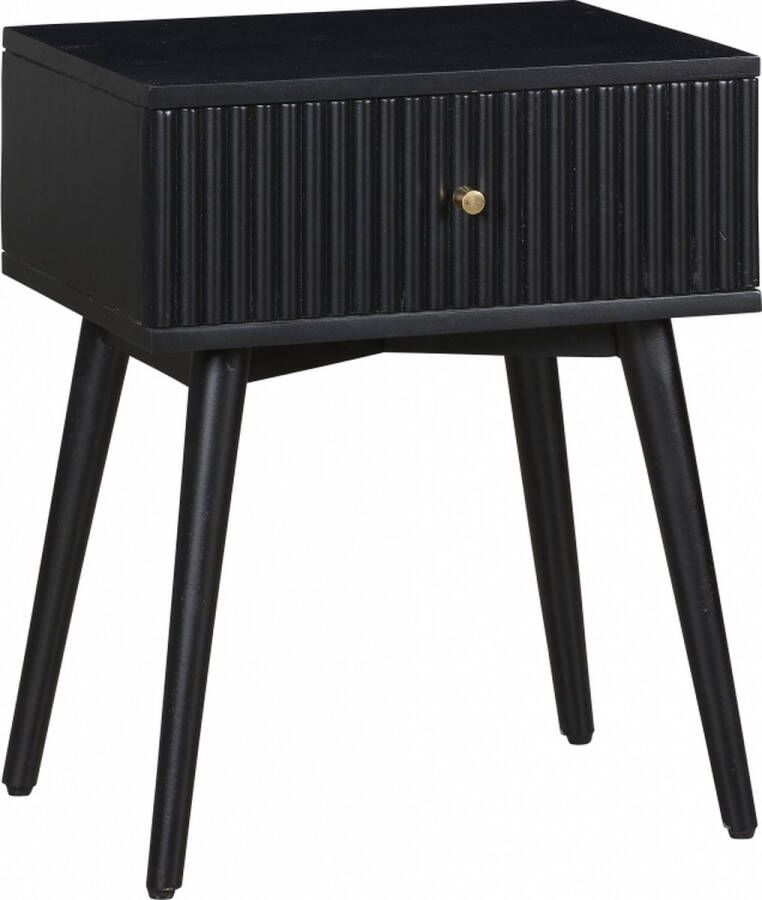 Woonexpress Nachtkastje Sem Hout Zwart 45x55x35 cm (BxHxD) Mango