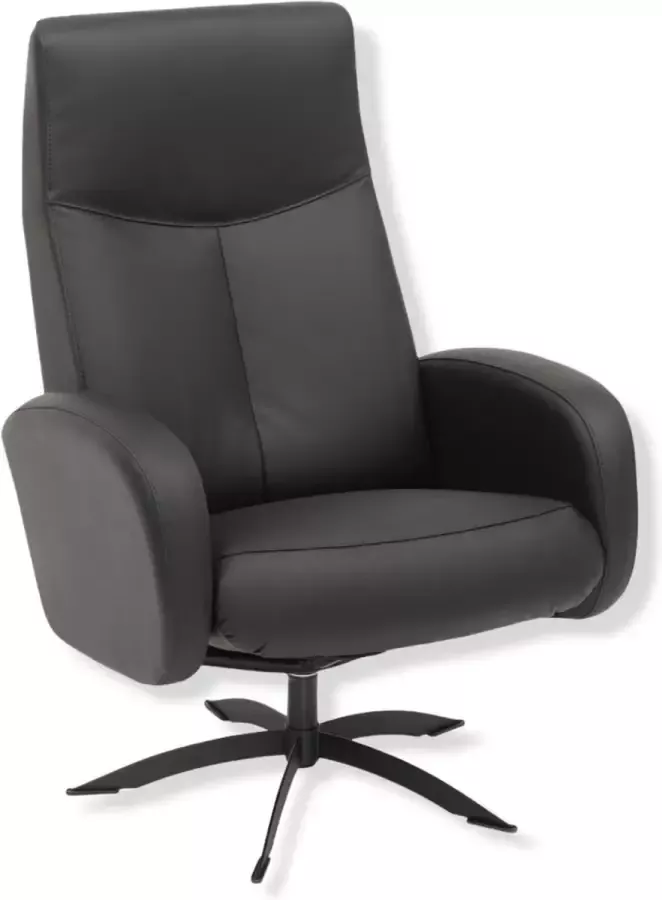 Woonexpress Relaxfauteuil Gelderland Zwart Leder Zwart 104x74x75cm (HxBxD)