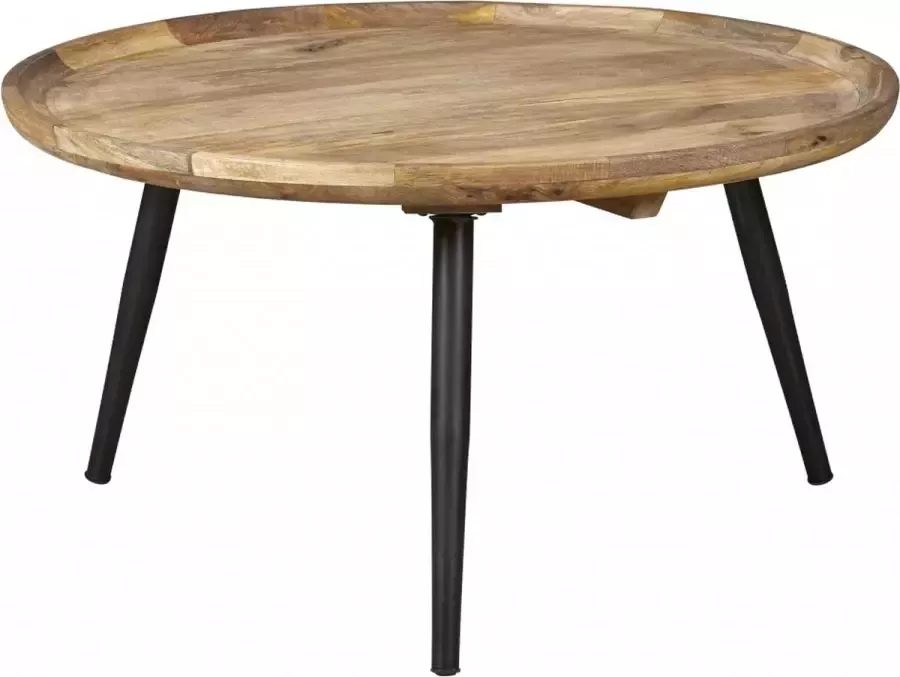 Woonexpress Salontafel Dekolk Naturel Hout Naturel Zwart 40x75x75cm (hxbxd)