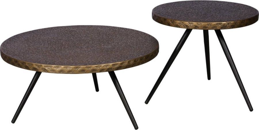 Woonexpress Salontafel (set 2 Stuks) Averlo Metaal Koper - Foto 2