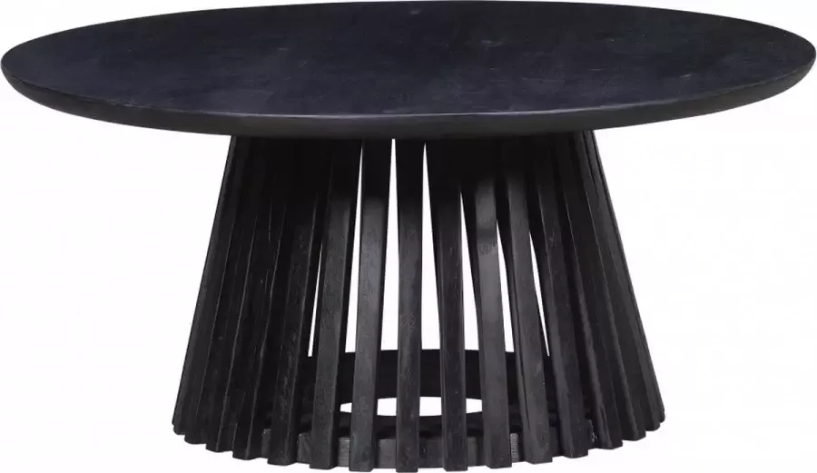 Woonexpress Salontafel Sprang Hout Zwart 75x36x75 cm (BxHxD) Salontafel Rond
