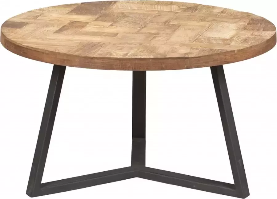 Woonexpress Wooonexpress Salontafel Velp Bruin Hout Naturel zwart 40x75x75cm (hxbxd)