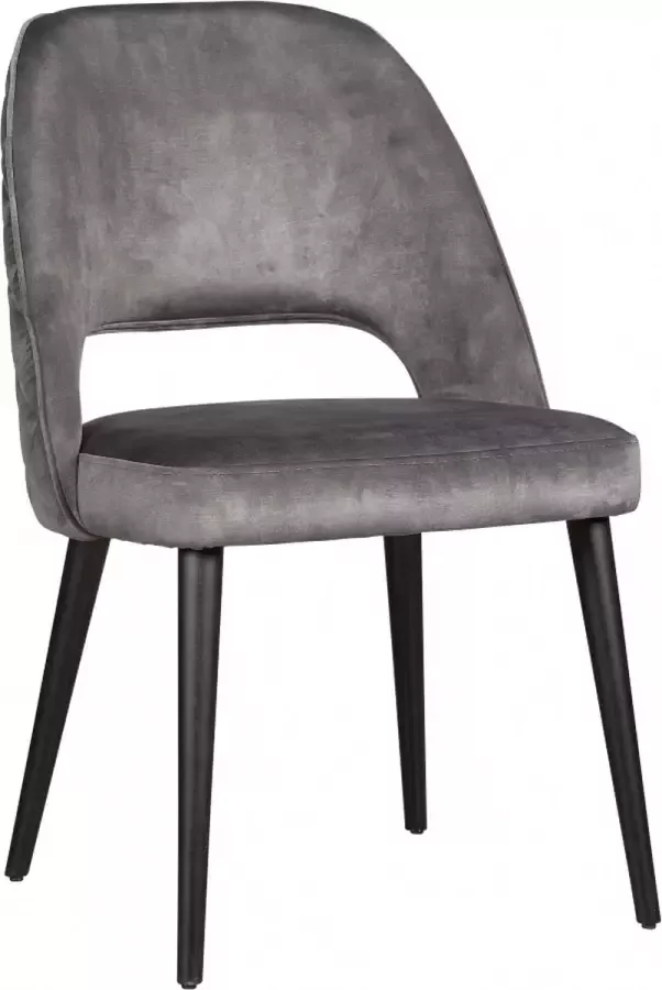 Woonexpress Stoel Beesd Grijs Velvet Grijs 86x56x61cm (hxbxd)
