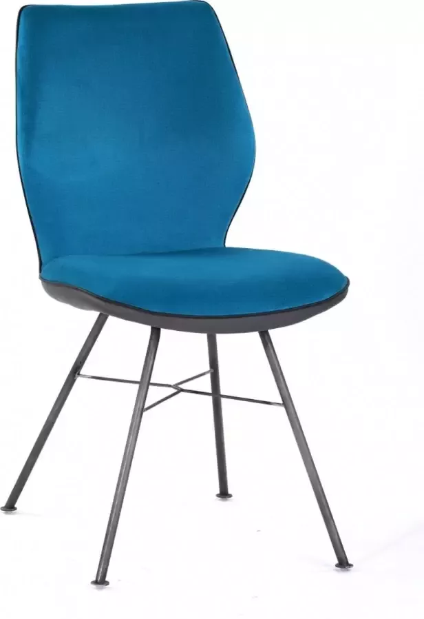 Woonexpress Stoel Jaarsveld Blauw Stof Voorkant Zitting En Rug Petrol En Achterkant Donker Grijs 90x49x60cm (hxbxd) - Foto 2