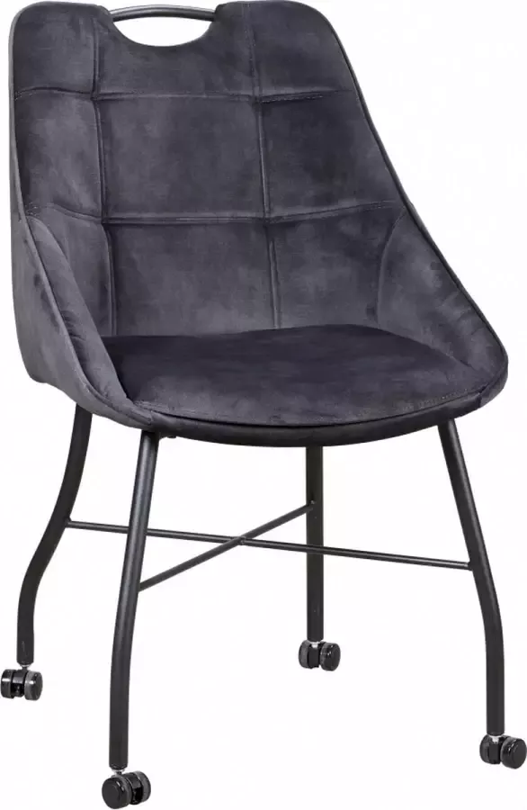 Woonexpress Stoel Zierikzee Grijs Velvet Grijs 87x53x60cm (hxbxd)