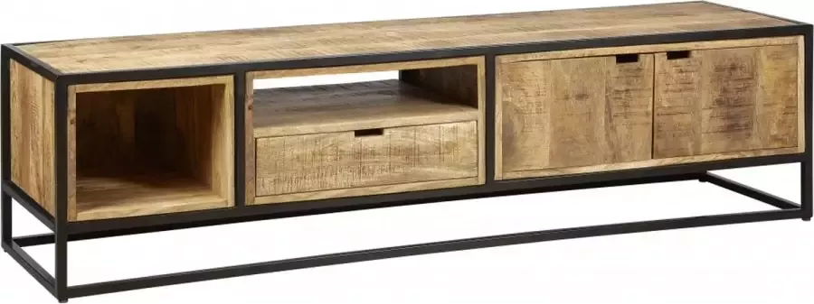 Woonexpress Tv Meubel Bemmel Hout Metaal Naturel Zwart 180x45x45 cm (BxHxD) - Foto 1