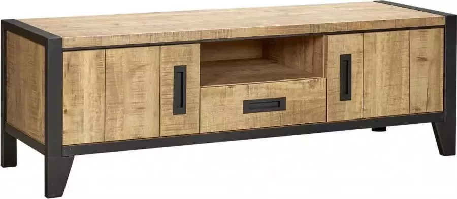 Woonexpress TV Meubel Tilburg Bruin MDF Mango zwart 50x152x45cm (hxbxd)