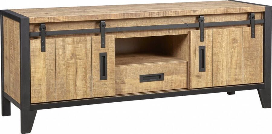 Woonexpress TV Meubel Tilburg Bruin MDF Mango zwart 68x161x48cm (hxbxd) - Foto 2