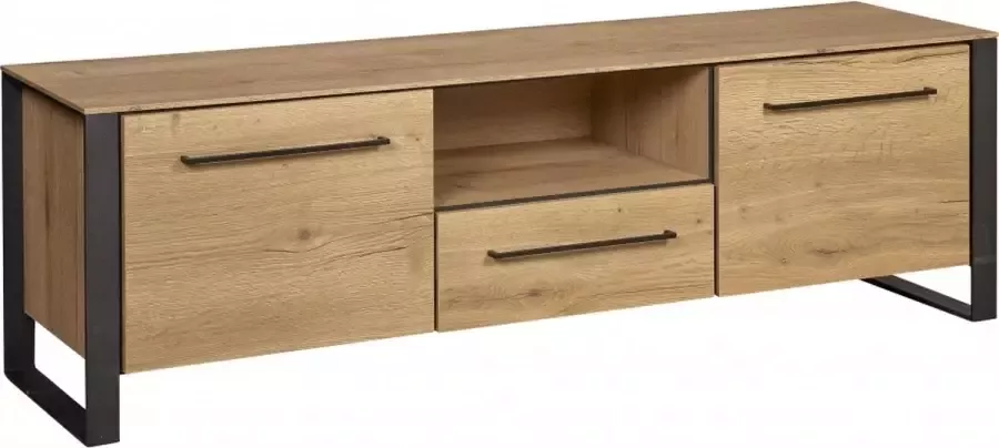 Woonexpress TV Meubel Valkenburg Bruin MDF Eiken Struktuur 50x164x45cm (hxbxd)