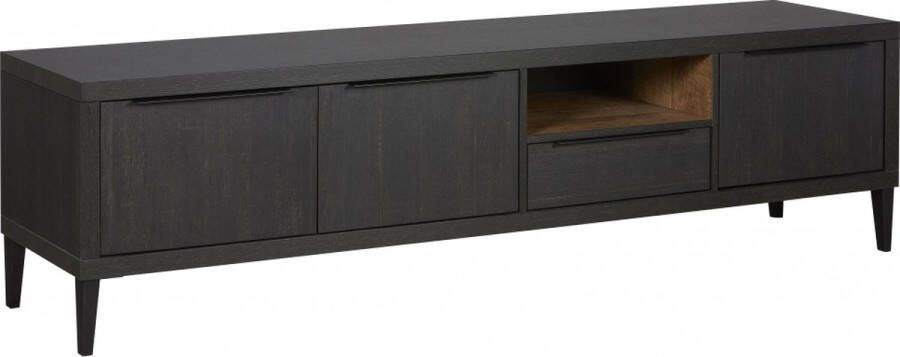 Woonexpress Tv Meubel Zwanenburg Lamulux Zwart Teak 192x52x48 cm (BxHxD) 3 Draaideuren 1 Lade - Foto 2
