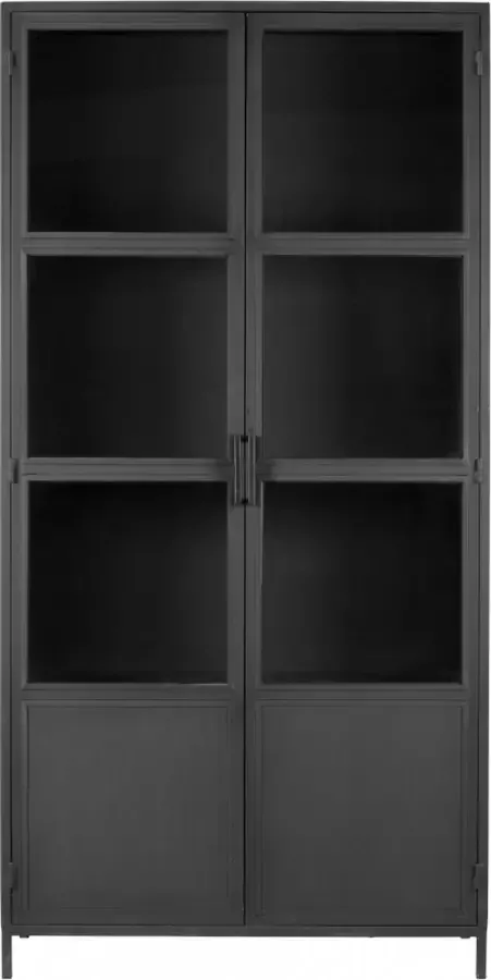 Woonexpress Vitrinekast Amstelveen Zwart Metaal Zwart 200x100x40cm (HxBxD) - Foto 2