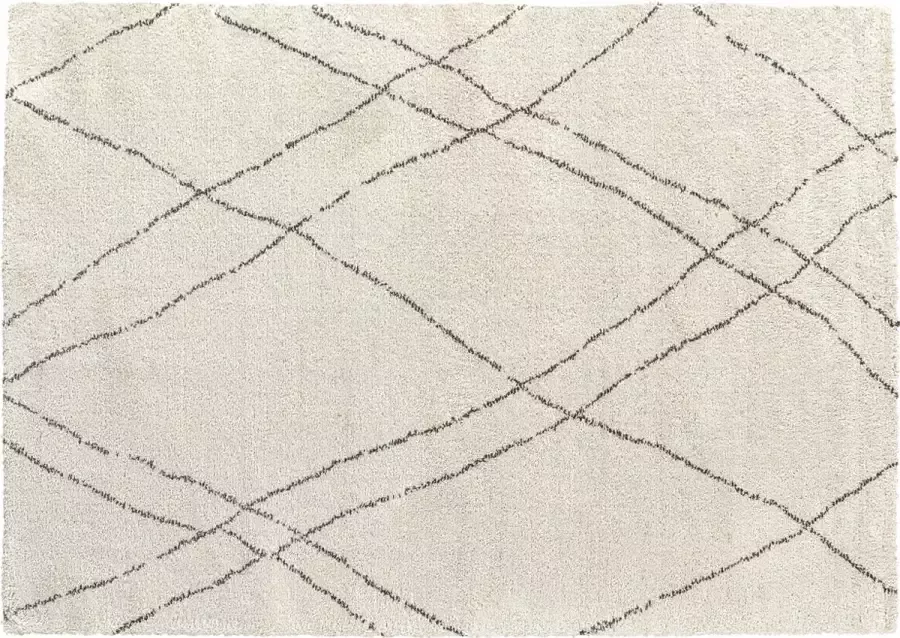 Woonexpress Vloerkleed 160x230 Morris Wit Polyester Lichtgrijs Creme 0x160x230cm (hxbxd)