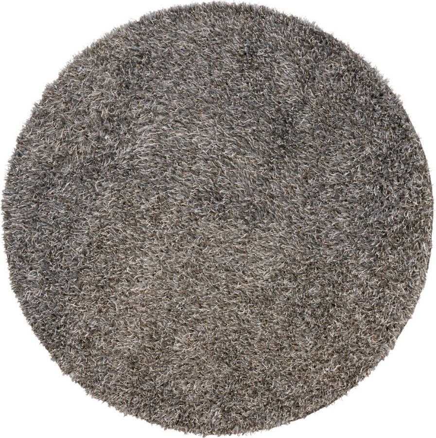 Woonexpress Vloerkleed Bodhi Polyester katoen Grijs Ø 200 cm Hoogpolig Ronde Vorm