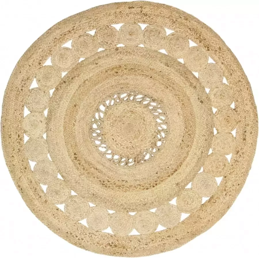 Woonexpress Vloerkleed Dia 150 Brick Naturel Natuurlijk Materiaal Naturel 0x150x150cm (HxBxD)