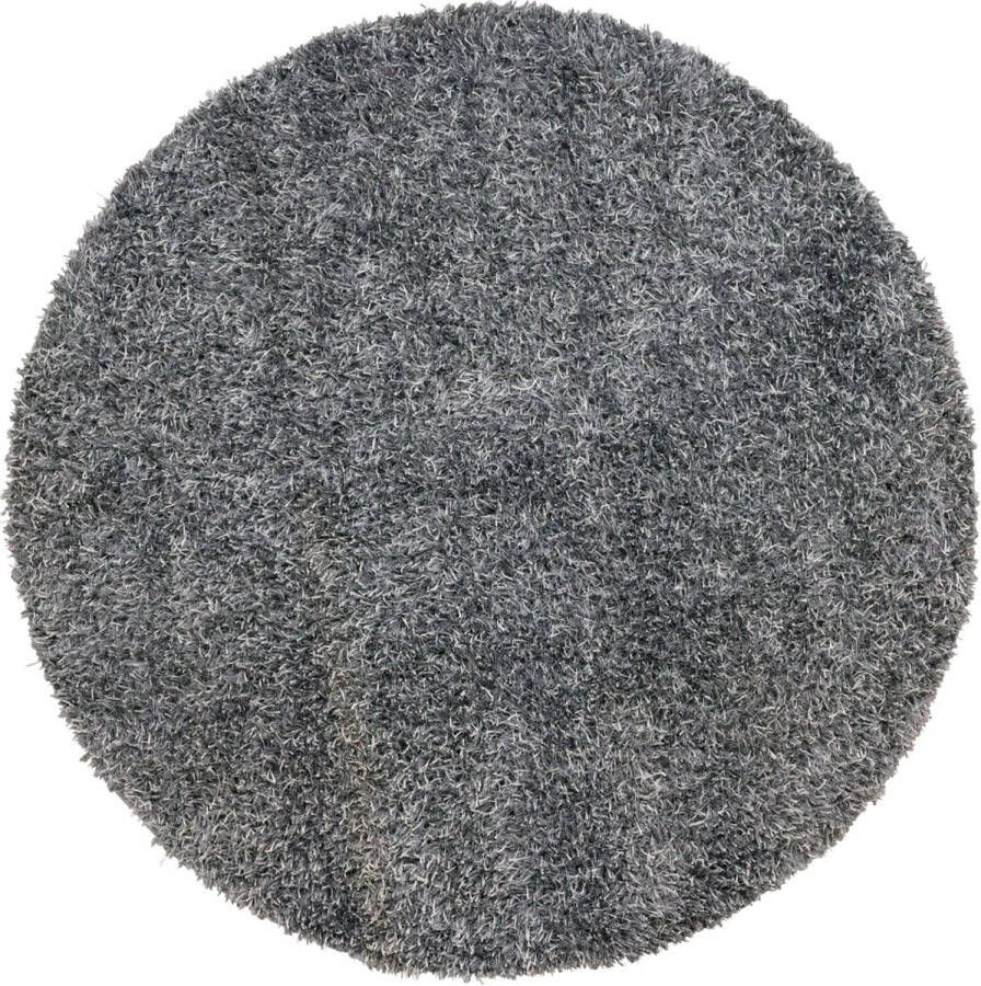 Woonexpress Vloerkleed Bodhi Polyester katoen Groen Ø 200 cm Hoogpolig Ronde Vorm