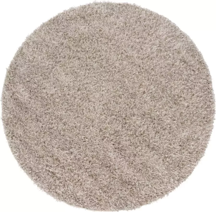 Woonexpress Vloerkleed Bodhi Polyester katoen Naturel Ø 200 cm Hoogpolig Ronde Vorm