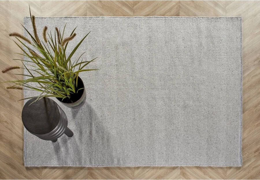Woonexpress Vloerkleed 160x230 Jamie Grijs Wol Naturel Antraciet 0x160x230cm (hxbxd)
