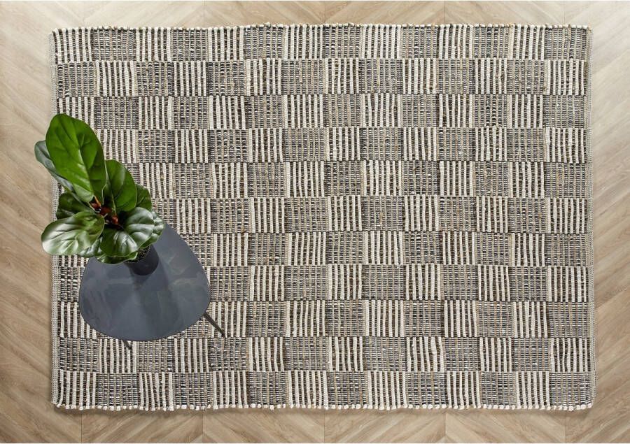 Woonexpress Vloerkleed 160x230 Maysa Naturel Wol Zwart Wit Naturel 0x160x230cm (hxbxd) - Foto 1