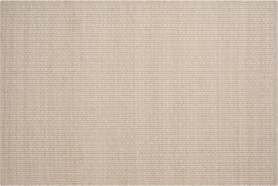 Woonexpress Vloerkleed Peddel Golf Wol Naturel Beige 160 x 230 cm (BxD) Laagpolig Geweven Patroon