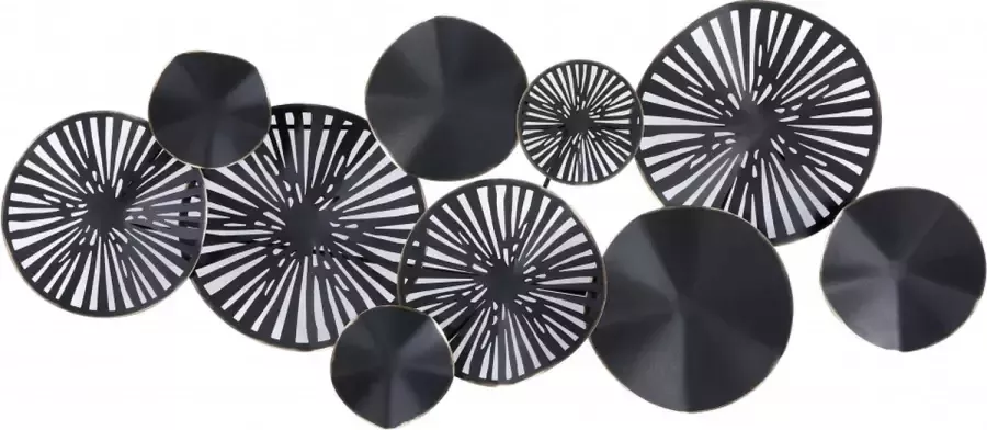 Woonexpress Wanddeco Spot Zwart Metaal Zwart Goud 54x117x8cm (hxbxd)