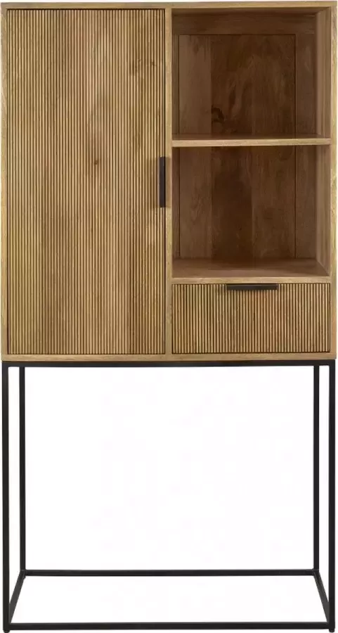 Woonexpress Boekenkast Soho Hout Naturel 80 x 150 x 45 cm (BxHxD) Draaideur Open vakken Lade - Foto 3