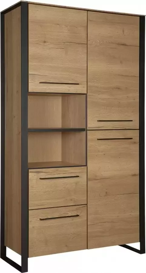 Woonexpress Wandkast Valkenburg Bruin MDF Eiken Structuur 200x113x45cm (hxbxd)