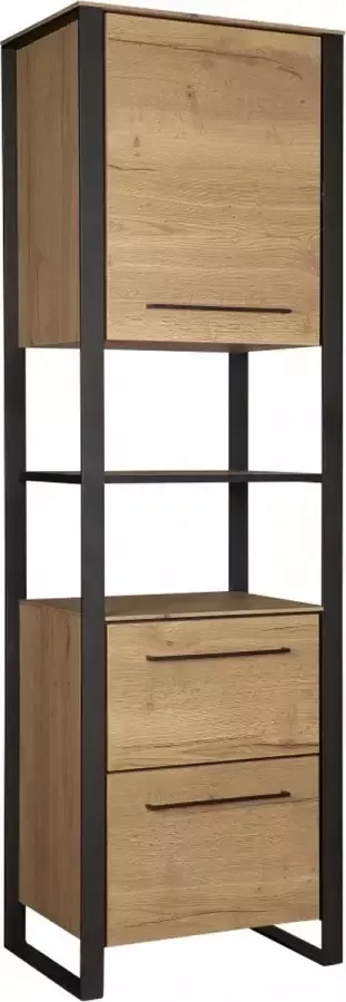 Woonexpress Wandkast Valkenburg Bruin MDF Eiken Structuur 200x62x45cm (hxbxd)