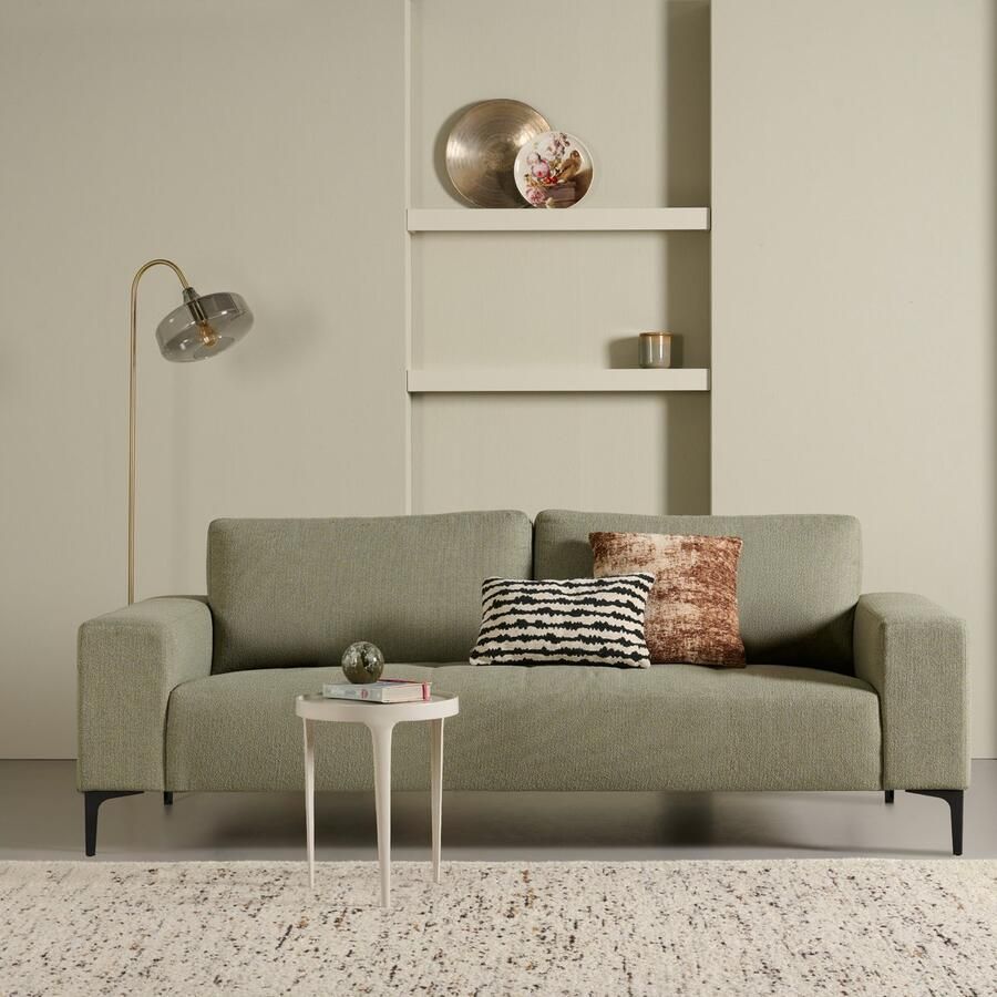 Woonexpress 3-zitsbank Stegen Stof Groen 220 x 83 x 91 cm (BxHxD)