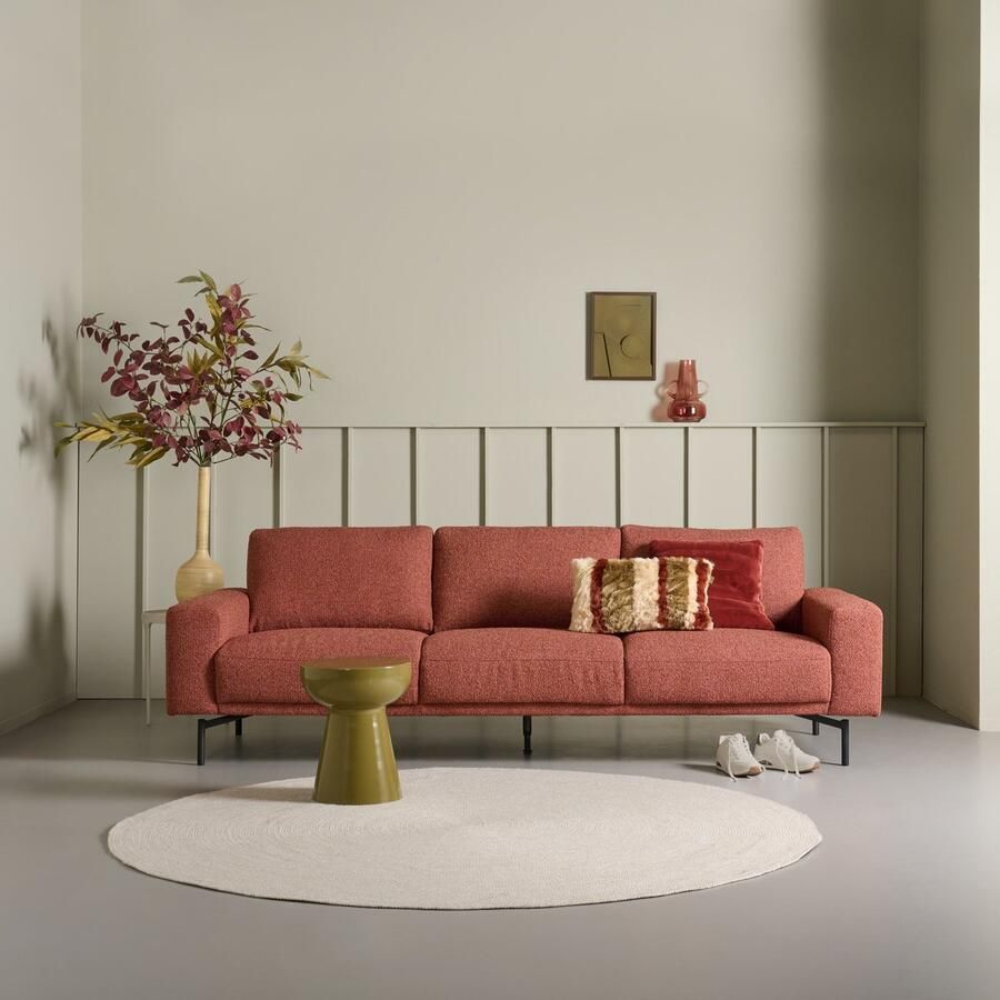 Woonexpress 4-zitsbank Kampen Stof Rood Terra 248 x 80 x 94 cm (BxHxD)