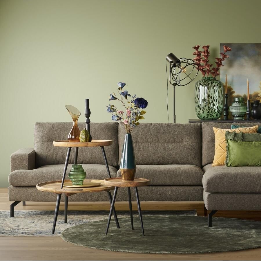 Woonexpress Bijzettafel Dekolk Naturel Hout Naturel Zwart 46x40x40cm (hxbxd)