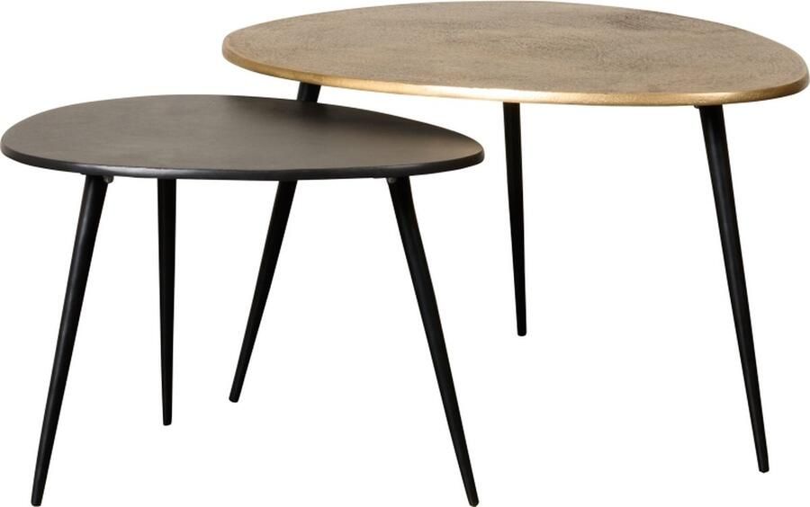 Woonexpress Bijzettafel Lucon Metaal Goud Zwart 70 x 40 x 55 cm (BxHxD) - Foto 2