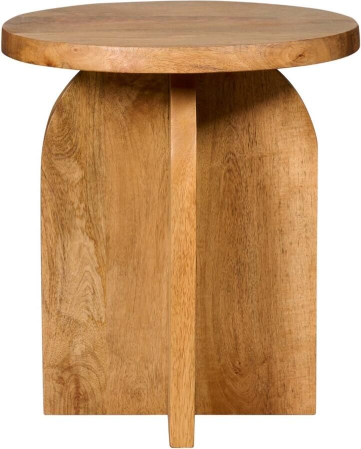 Woonexpress Bijzettafel Macon Mangohout Naturel 40x45x40 cm (BxHxD) Rond & Organisch - Foto 2