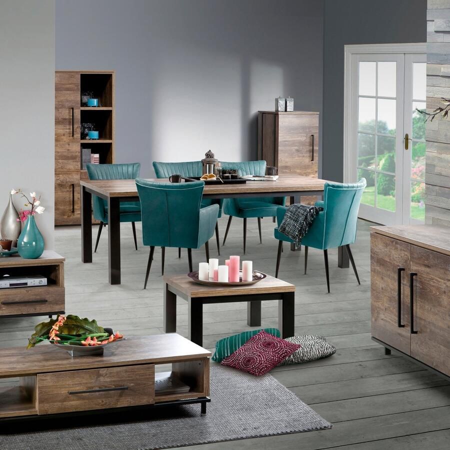 Woonexpress Bijzettafel Middelburg MDF Metaal Bruin Zwart 67x41x67 cm (BxHxD)