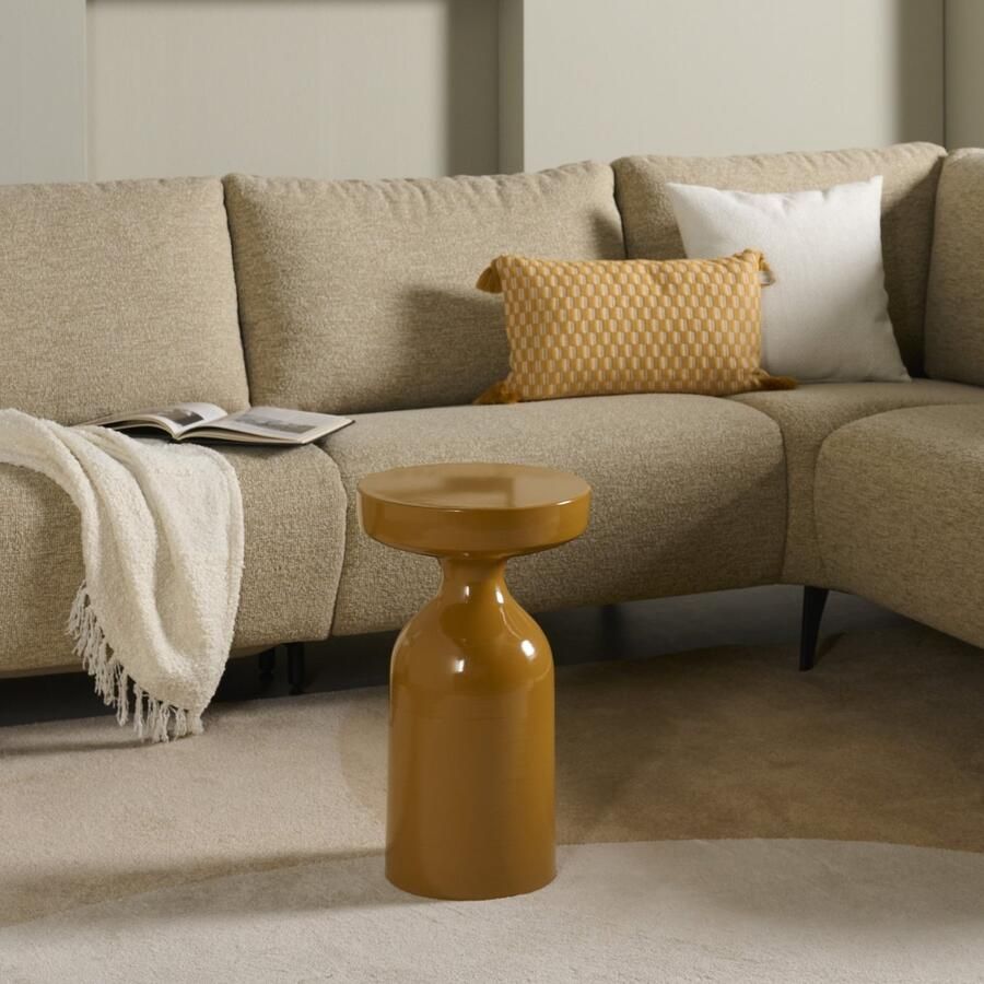 Woonexpress Bijzettafel Rabel Metaal Geel Oker 31 x 53 x 31 cm (BxHxD)