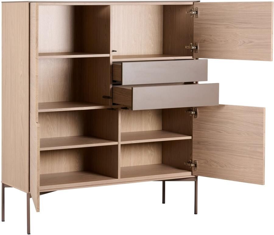 Woonexpress Wandkast Fado MDF Decor-de-luxe Eiken Houtlook 120x140x42 cm (BxHxD) Kleur Misty Oak Latte Gemonteerd - Foto 2