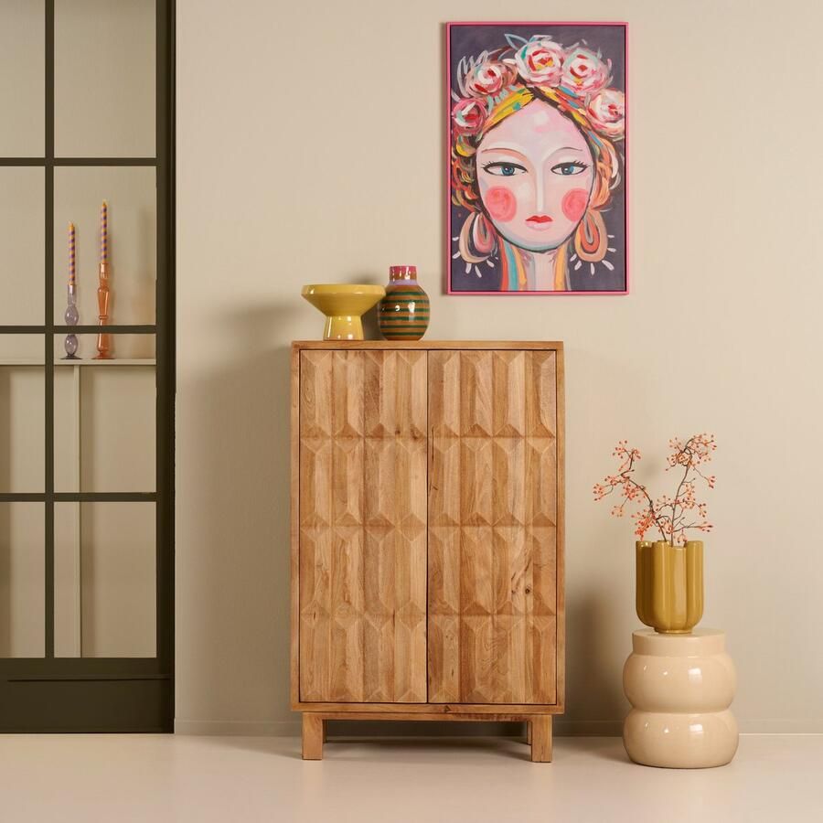 Woonexpress Boekenkast Portal Mangohout Hout Mango 85 x 130 x 40 cm (BxHxD)