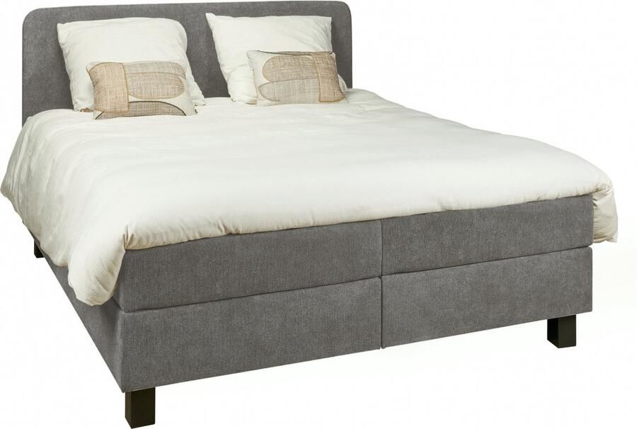 Woonexpress Boxspring Bilbao Stof Antraciet Grijs 160 x 102 x 206 cm (BxHxD)