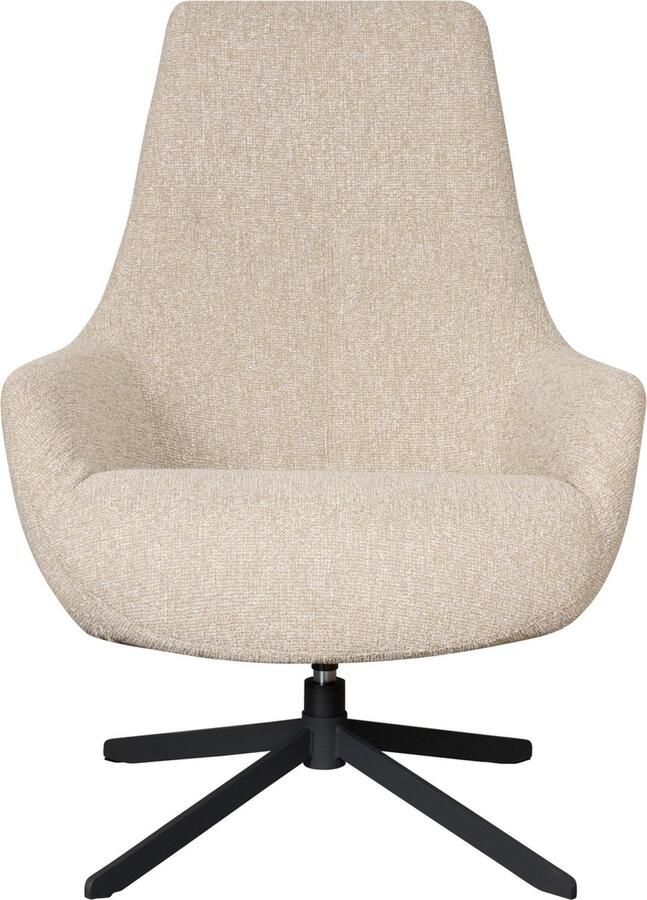 Woonexpress Draaifauteuil Solva Textiel Metaal Beige Gemêleerd Zwart 74x100x82 cm (BxHxD)