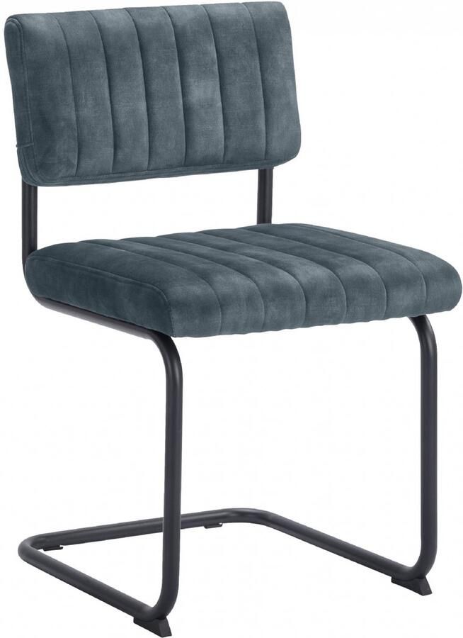 Woonexpress Eetkamerstoel Epse Velvet Blauw 50x84x55 cm (BxHxD)