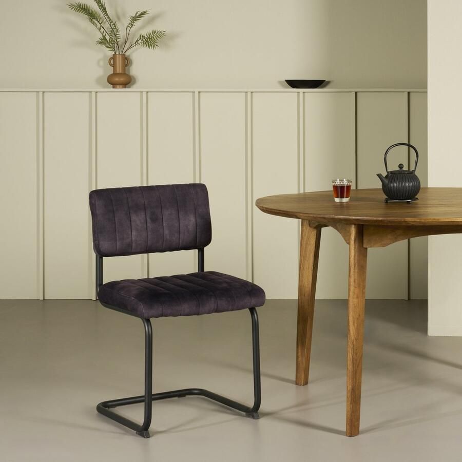 Woonexpress Stoel Epse Grijs Velvet Adore Antraciet 84x50x55cm (hxbxd)