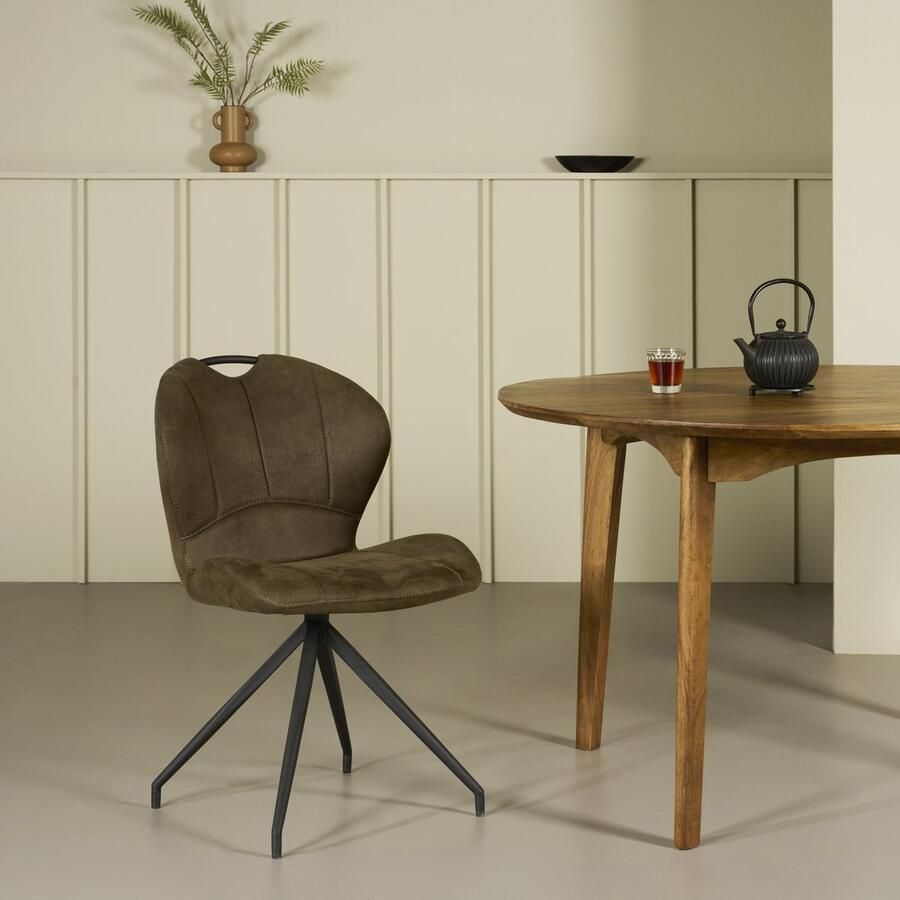 Woonexpress Stoel Meerkerk Groen Microvezel Groen 86x54x61cm (HxBxD)