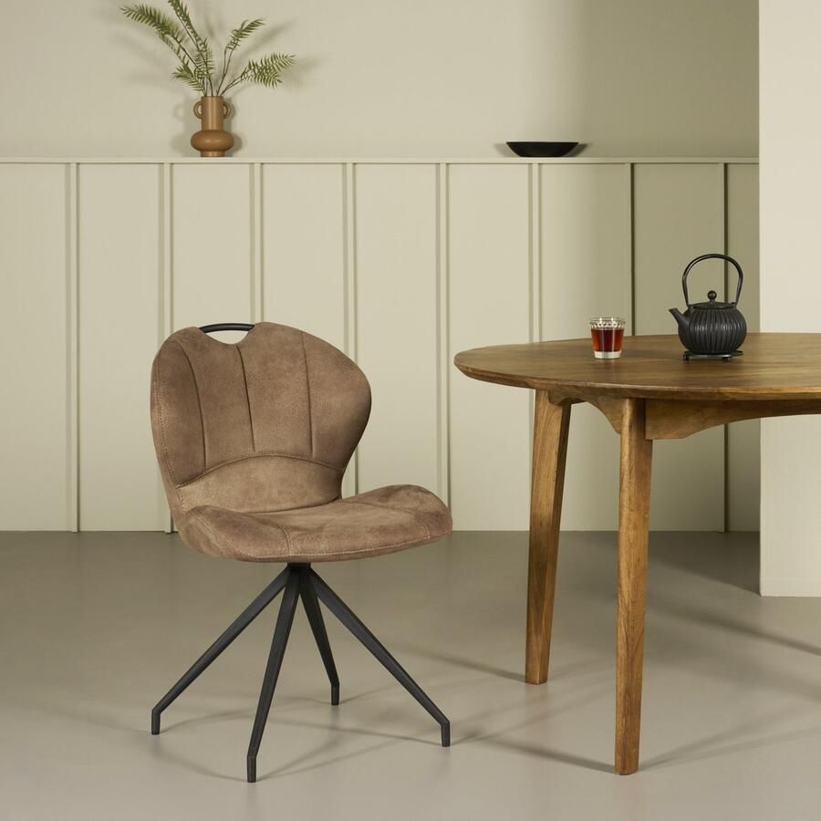 Woonexpress Stoel Meerkerk Bruin Microvezel Bruin 86x54x61cm (HxBxD)