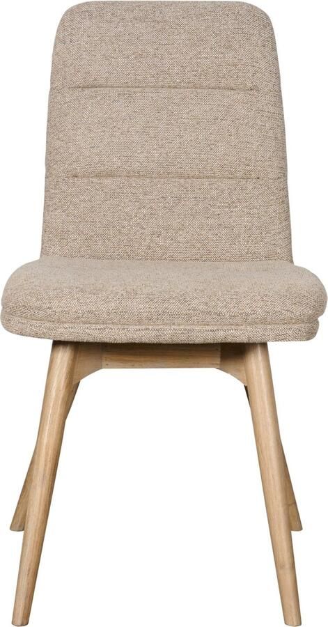 Woonexpress Eetkamerstoel Mora Textiel Hout Beige Naturel 48x88x63 cm (BxHxD) Structuur Stof Houten Poten
