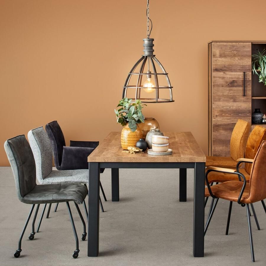 Woonexpress Eettafel 190x90 Middelburg Bruin Houtlook Bruin 77x90x190cm (hxbxd)