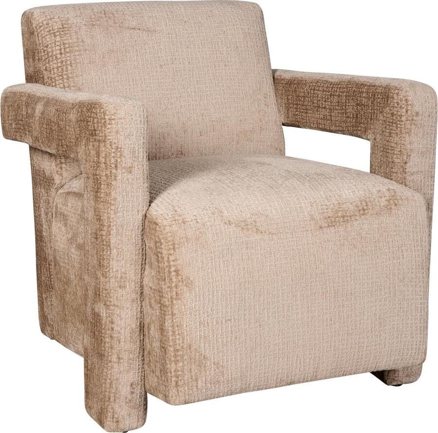Woonexpress Fauteuil Bristol Chenille Beige 72x77x83 cm (BxHxD) Polyester Koudschuim