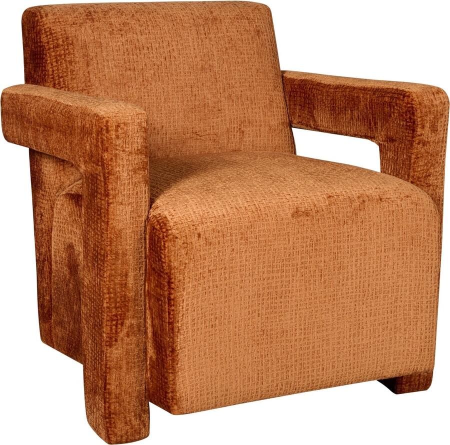 Woonexpress Fauteuil Bristol Chenille Orange 72x77x83 cm (BxHxD) Polyester Koudschuim