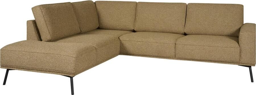 Woonexpress Hoekbank Alford Textiel Curry 260x85x208 cm Divan Links Zwarte Poten - Foto 2