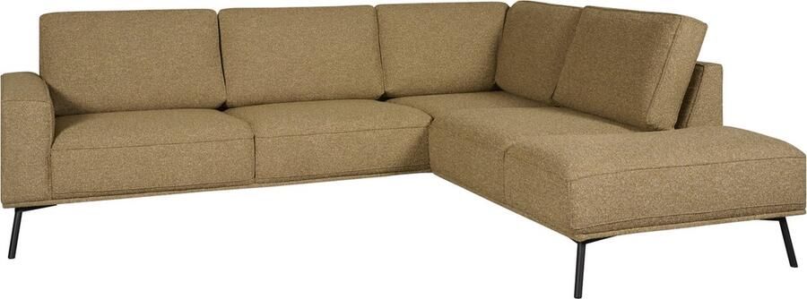Woonexpress Hoekbank Alford Textiel Curry 260x85x208 cm Divan Rechts Zwarte Poten - Foto 2