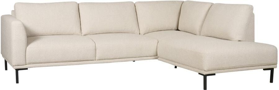 Woonexpress Hoekbank Andelst Textiel Beige 272x82x206 cm (BxHxD) Divan Rechts Boucle